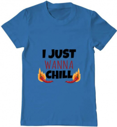 Tricou barbat Printado i just wanna chill Bumbac Regular fit Albastru azuriu 3XL INTL 