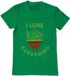 Tricou barbat Printado i love gardening Bumbac Regular fit Verde mediu L INTL 