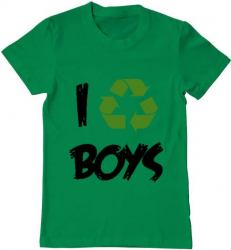 Tricou barbat Printado i recycle boys Bumbac Regular fit Verde mediu L INTL 