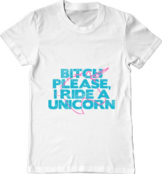 Tricou barbat Printado i ride a unicorn Bumbac Regular fit Alb 3XL INTL 
