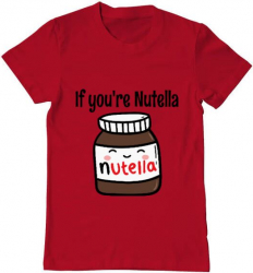 Tricou barbat Printado if you are nutella Bumbac Regular fit Rosu M INTL 