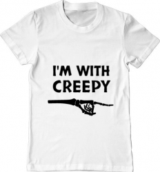 Tricou barbat Printado im with creepy Bumbac Regular fit Alb 3XL INTL 