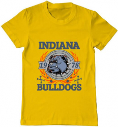 Tricou barbat Printado indiana bulldogs Bumbac Regular fit Galben 3XL INTL 