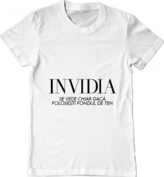 Tricou barbat Printado invidia Bumbac Regular fit Alb 3XL INTL 