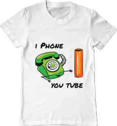 Tricou barbat Printado iphone youtube Bumbac Regular fit Alb 3XL INTL 