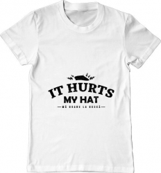 Tricou barbat Printado it hurts my hat Bumbac Regular fit Alb 3XL INTL 