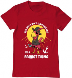 Tricou barbat Printado its a parrot thing Bumbac Regular fit Rosu L INTL 