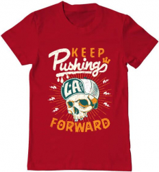 Tricou barbat Printado keep pushing Bumbac Regular fit Rosu L INTL 