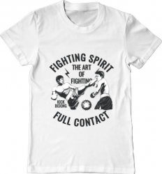Tricou barbat Printado kick boxing Bumbac Regular fit Alb 3XL INTL 