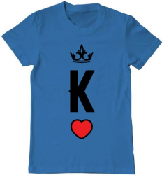 Tricou barbat Printado king Bumbac Regular fit Albastru azuriu L INTL 