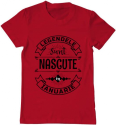 Tricou barbat Printado legendele sunt nascute in ianuarie Bumbac Regular fit Rosu M INTL 