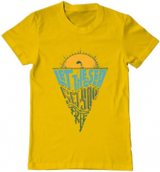 Tricou barbat Printado let the sea set you free Bumbac Regular fit Galben S INTL 
