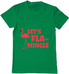 Tricou barbat Printado lets flamingle Bumbac Regular fit Verde mediu 3XL INTL 