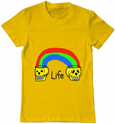 Tricou barbat Printado life Bumbac Regular fit Galben 3XL INTL 