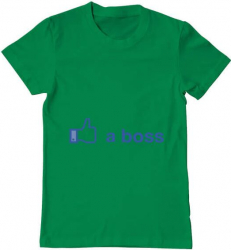 Tricou barbat Printado like a boss facebook Bumbac Regular fit Verde mediu 3XL INTL 