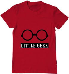Tricou barbat Printado little geek Bumbac Regular fit Rosu S INTL 
