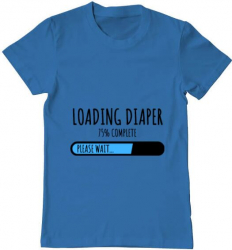 Tricou barbat Printado loading diaper Bumbac Regular fit Albastru azuriu XL INTL 