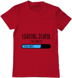 Tricou barbat Printado loading diaper Bumbac Regular fit Rosu 3XL INTL 