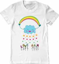 Tricou barbat Printado love rain Bumbac Regular fit Alb 3XL INTL 