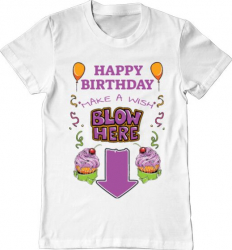 Tricou barbat Printado make a wish Bumbac Regular fit Alb 3XL INTL 