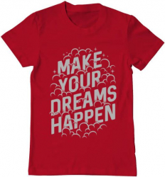 Tricou barbat Printado make your dreams happen Bumbac Regular fit Rosu M INTL 