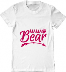 Tricou barbat Printado mama bear Bumbac Regular fit Alb M INTL 