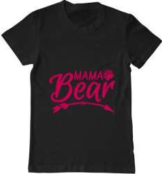 Tricou barbat Printado mama bear Bumbac Regular fit Negru 3XL INTL 