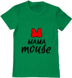 Tricou barbat Printado mama mouse Bumbac Regular fit Verde mediu XL INTL 