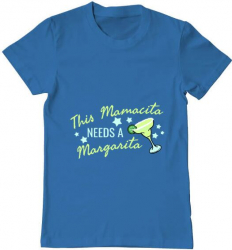 Tricou barbat Printado mamacita Bumbac Regular fit Albastru azuriu 3XL INTL 