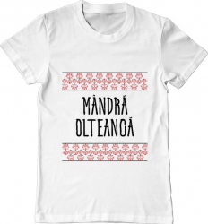 Tricou barbat Printado mandra olteanca Bumbac Regular fit Alb L INTL 