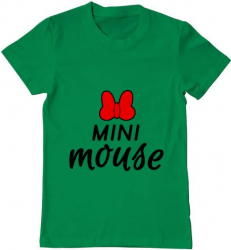Tricou barbat Printado mini mouse Bumbac Regular fit Verde mediu M INTL 