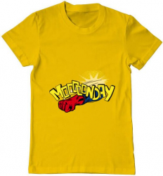 Tricou barbat Printado mooonday Bumbac Regular fit Galben 3XL INTL 