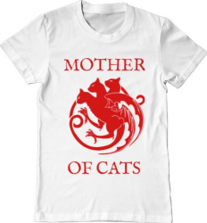 Tricou barbat Printado mother of cats Bumbac Regular fit Alb 3XL INTL 