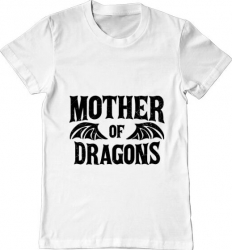 Tricou barbat Printado mother of dragons 2 Bumbac Regular fit Alb 3XL INTL 