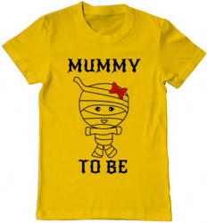 Tricou barbat Printado mummy to be girl Bumbac Regular fit Galben S INTL 