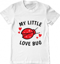 Tricou barbat Printado my little love bug Bumbac Regular fit Alb S INTL 