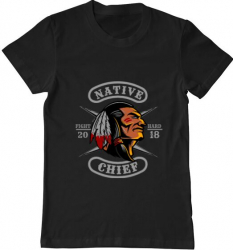 Tricou barbat Printado native chief Bumbac Regular fit Negru 3XL INTL 