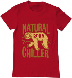 Tricou barbat Printado natural born chiller Bumbac Regular fit Rosu 3XL INTL 