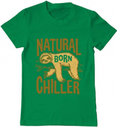 Tricou barbat Printado natural born chiller Bumbac Regular fit Verde mediu 3XL INTL 