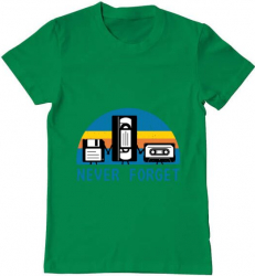 Tricou barbat Printado never forget Bumbac Regular fit Verde mediu 2XL INTL 