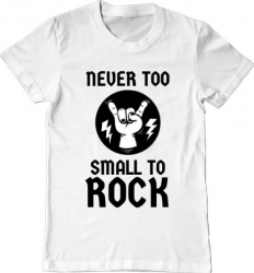 Tricou barbat Printado never too small to rock Bumbac Regular fit Alb 3XL INTL 