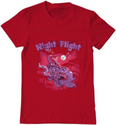 Tricou barbat Printado night flight Bumbac Regular fit Rosu S INTL 