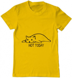 Tricou barbat Printado not today Bumbac Regular fit Galben M INTL 