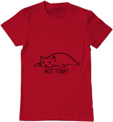 Tricou barbat Printado not today Bumbac Regular fit Rosu S INTL 