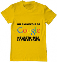 Tricou barbat Printado nu am nevoie de google Bumbac Regular fit Galben 3XL INTL 