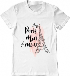 Tricou barbat Printado paris mon amour Bumbac Regular fit Alb 3XL INTL 