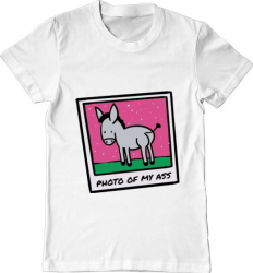 Tricou barbat Printado photo of my ass Bumbac Regular fit Alb 3XL INTL 