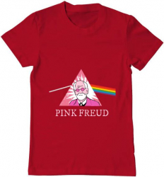Tricou barbat Printado pink freud Bumbac Regular fit Rosu 2XL INTL 