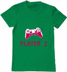 Tricou barbat Printado player 2 Bumbac Regular fit Verde mediu L INTL 