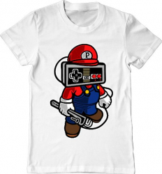 Tricou barbat Printado player head Bumbac Regular fit Alb 3XL INTL 